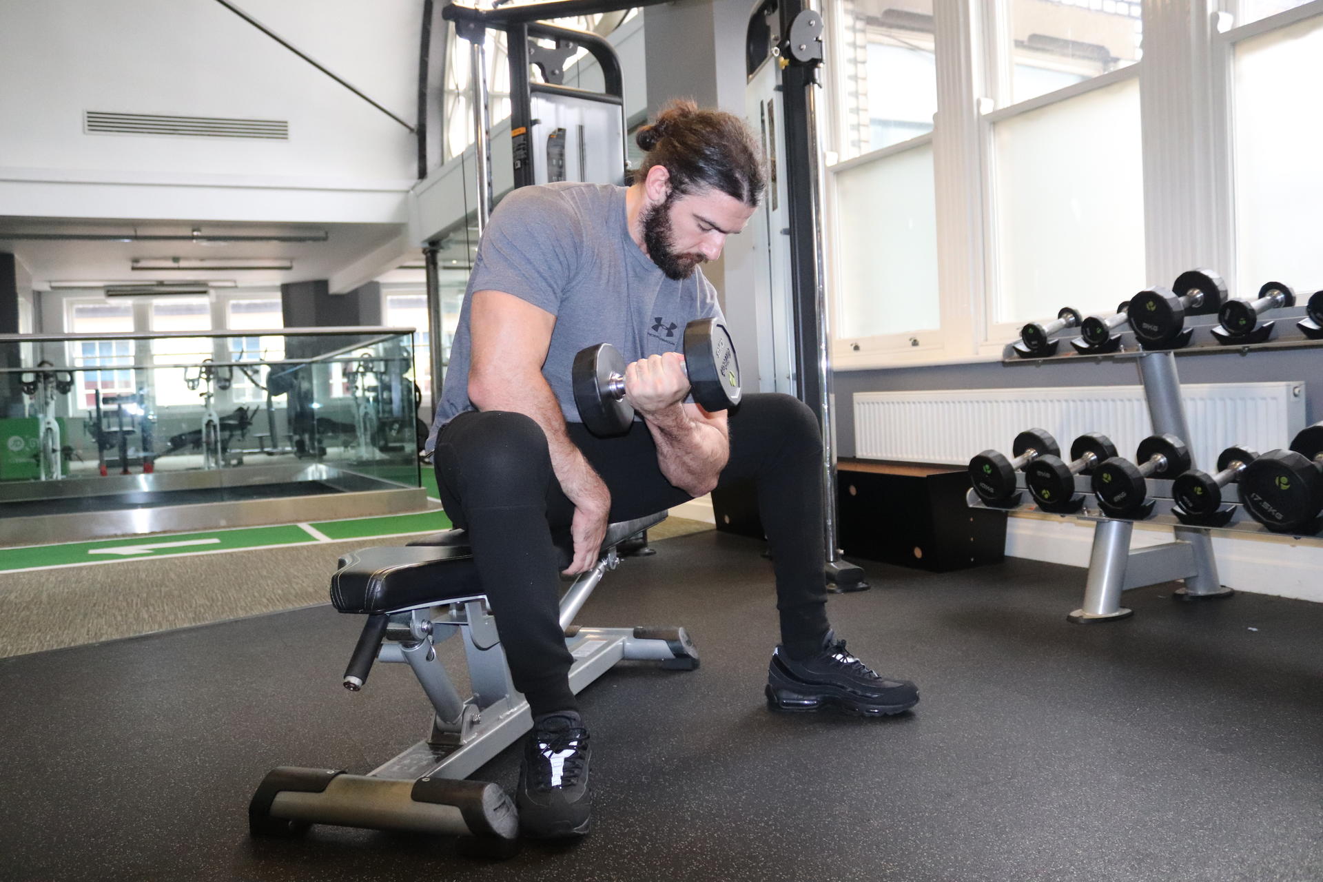 dumbbell concentration curls image