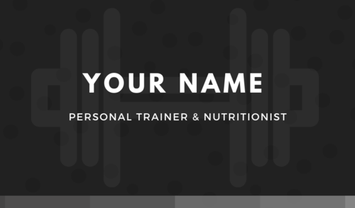 Your name on a personal trainer business card