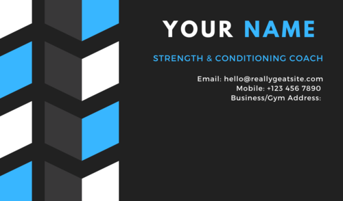 Your Name on a personal training business card