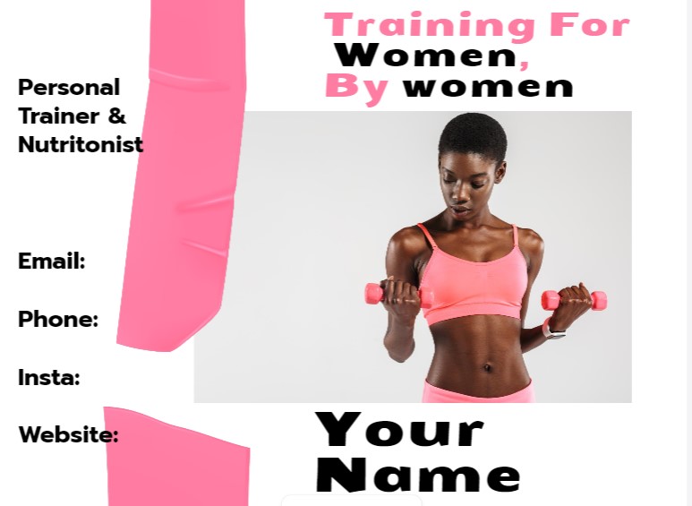 Pink personal trainer business card
