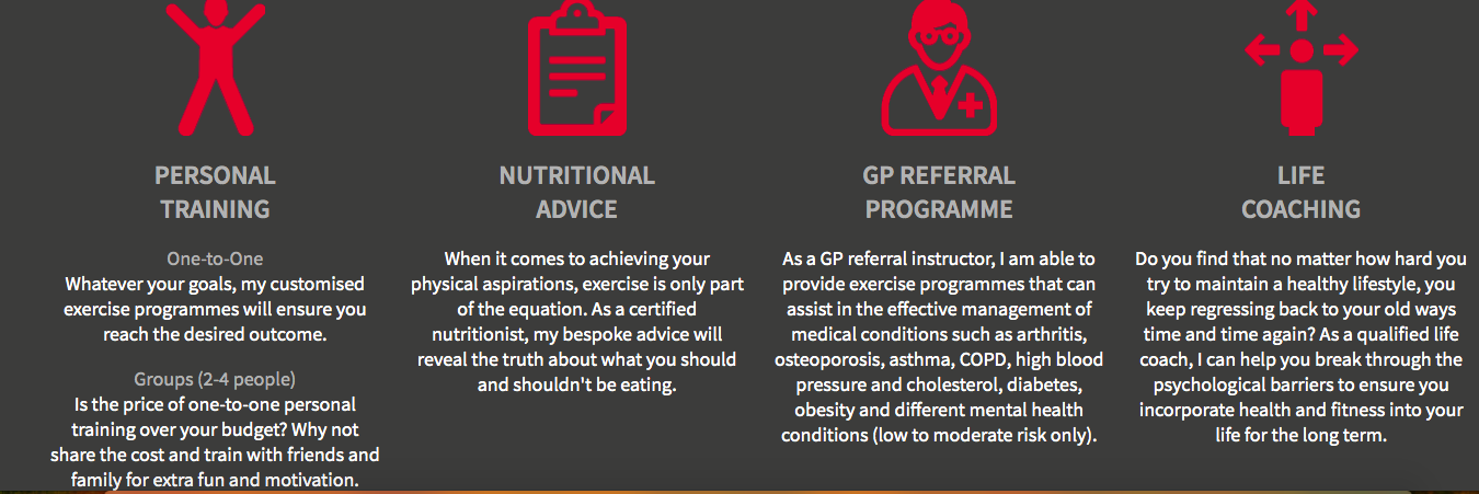 mark samples of personal trainer specialities image