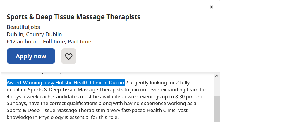 ire job 2 sports massage therapist job description image