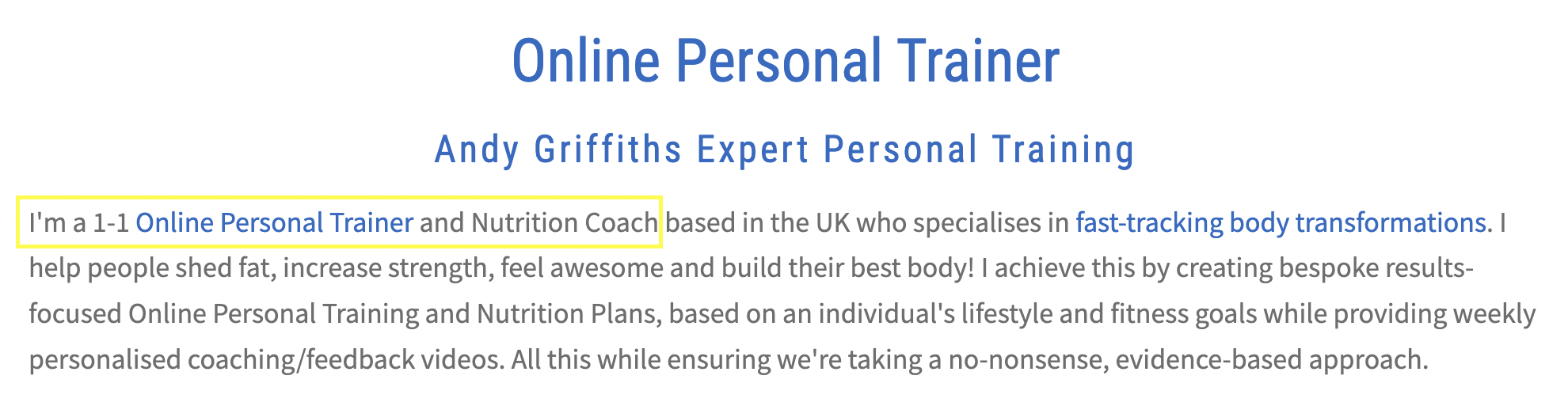 andy griffith online pt marketing