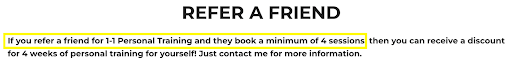 online personal trainer marketing refer a friend