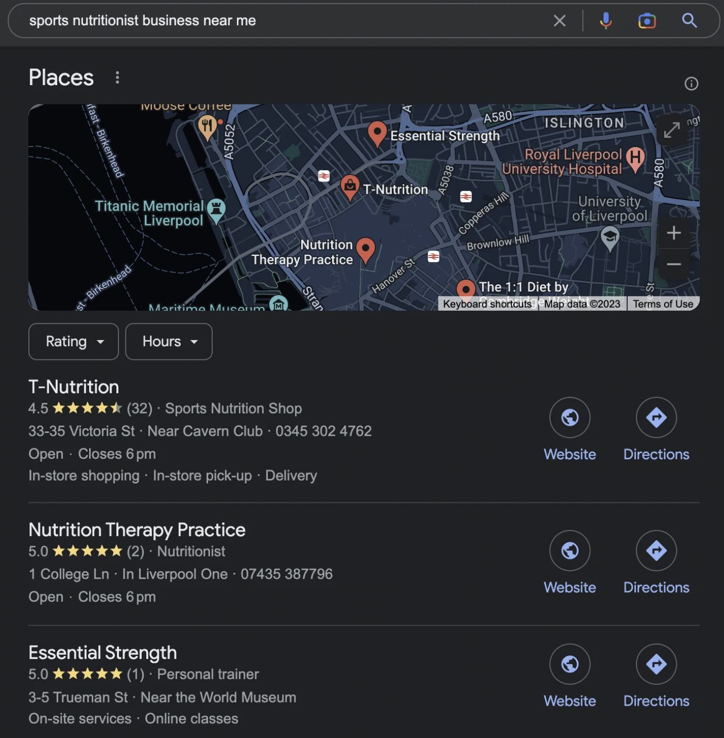 Sports nutrition business location