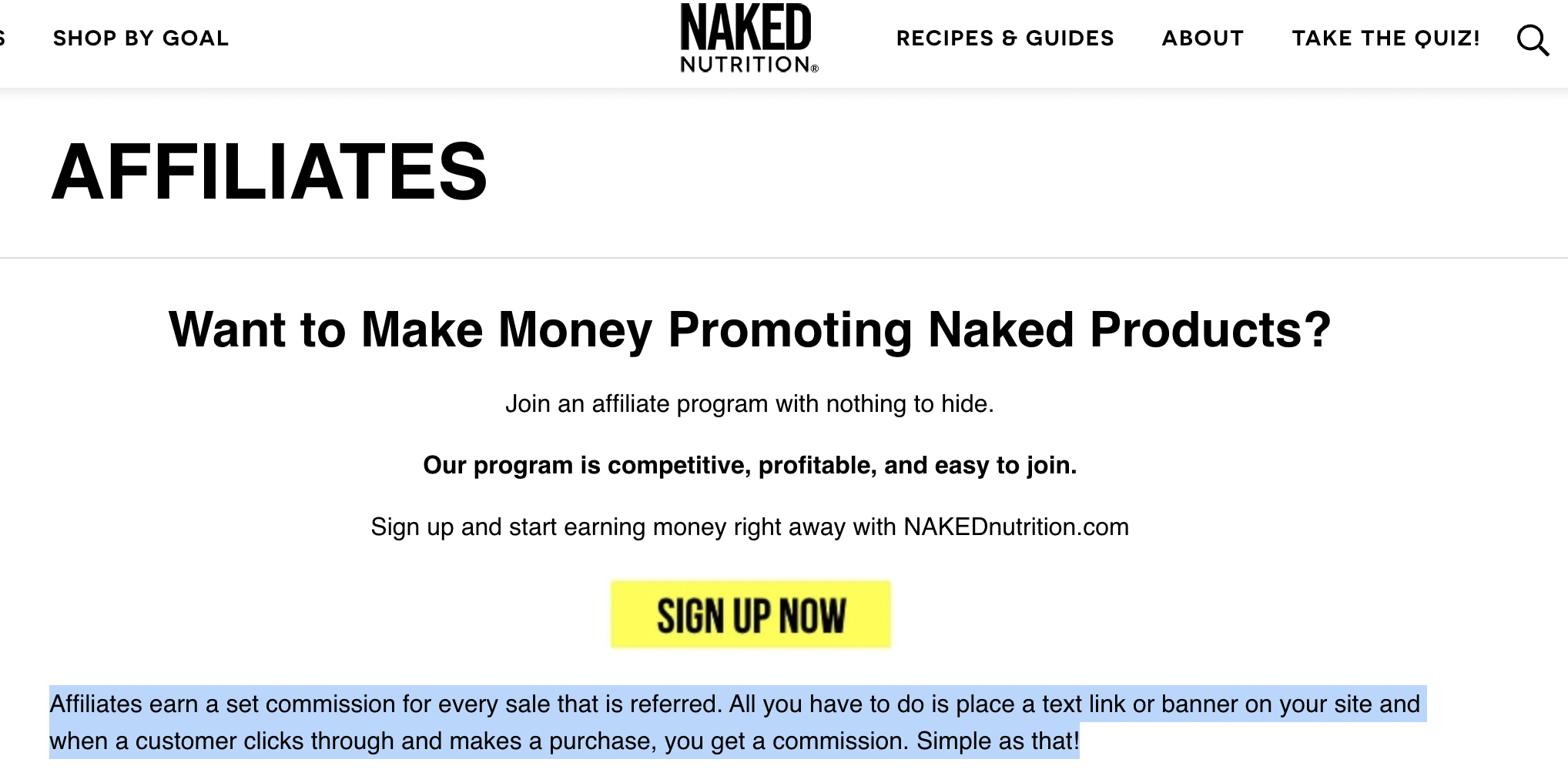 Naked Nutrition Affiliates Passive Income for Nutritionists