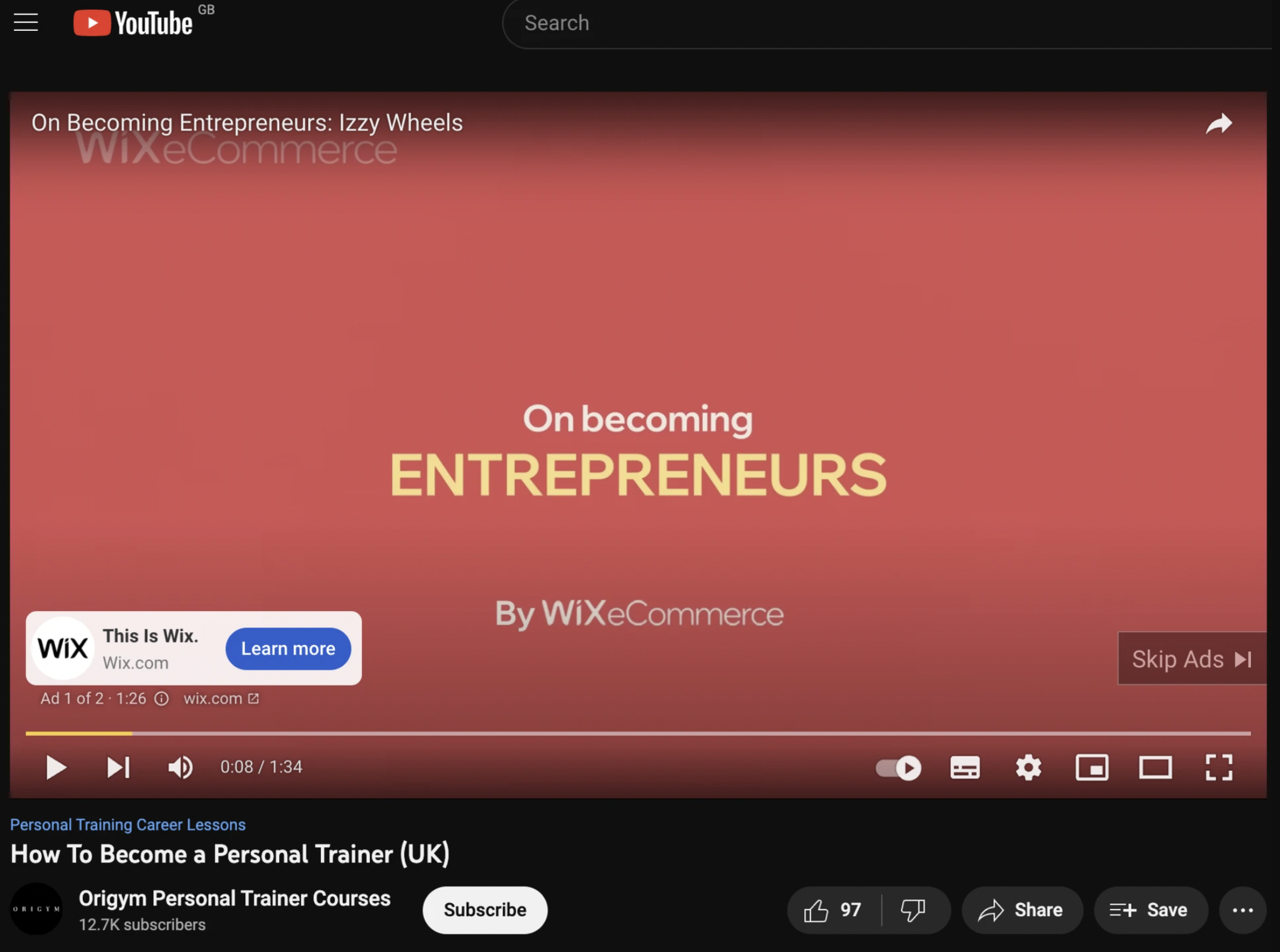 YouTube advert passive nutrition income