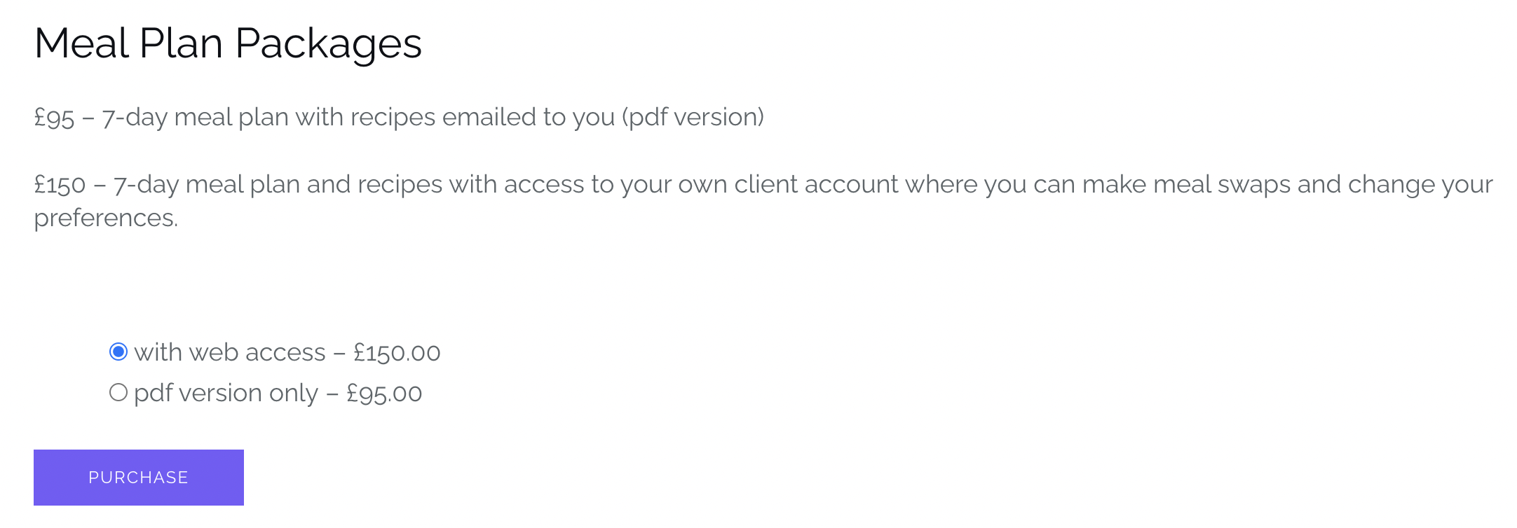 Meal plan packages for passive income for nutritionists