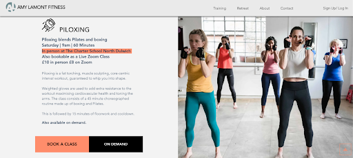 Amy Lamont Piloxing Instructor Prices
