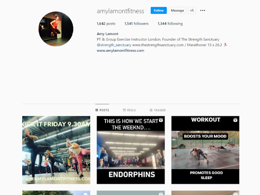 Amy Lamont Piloxing Instructor Instagram