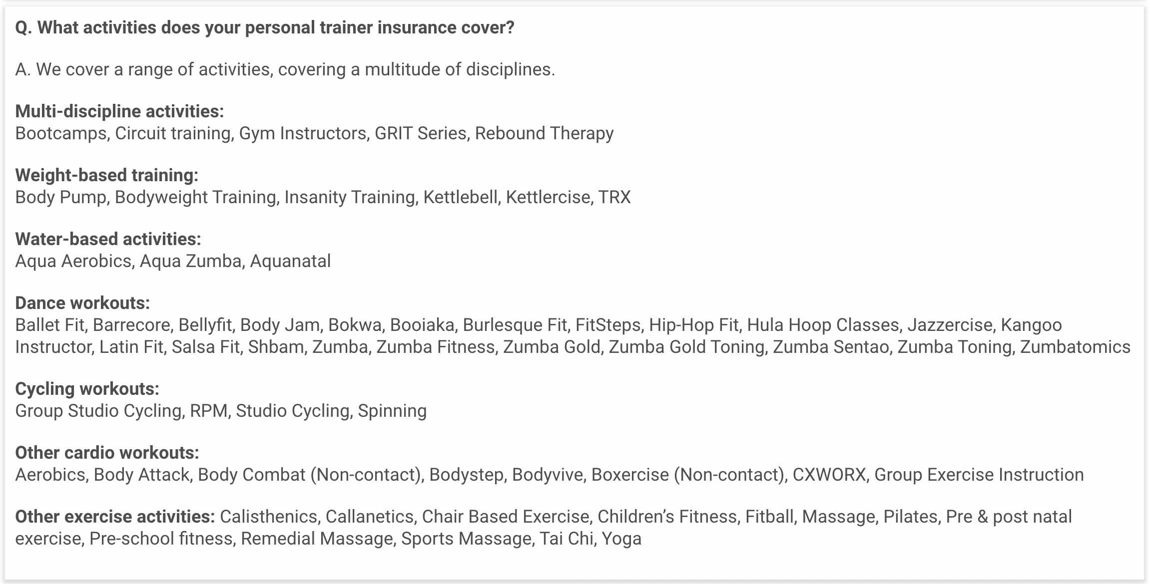 Protectivity Personal Trainer Insurance Ireland