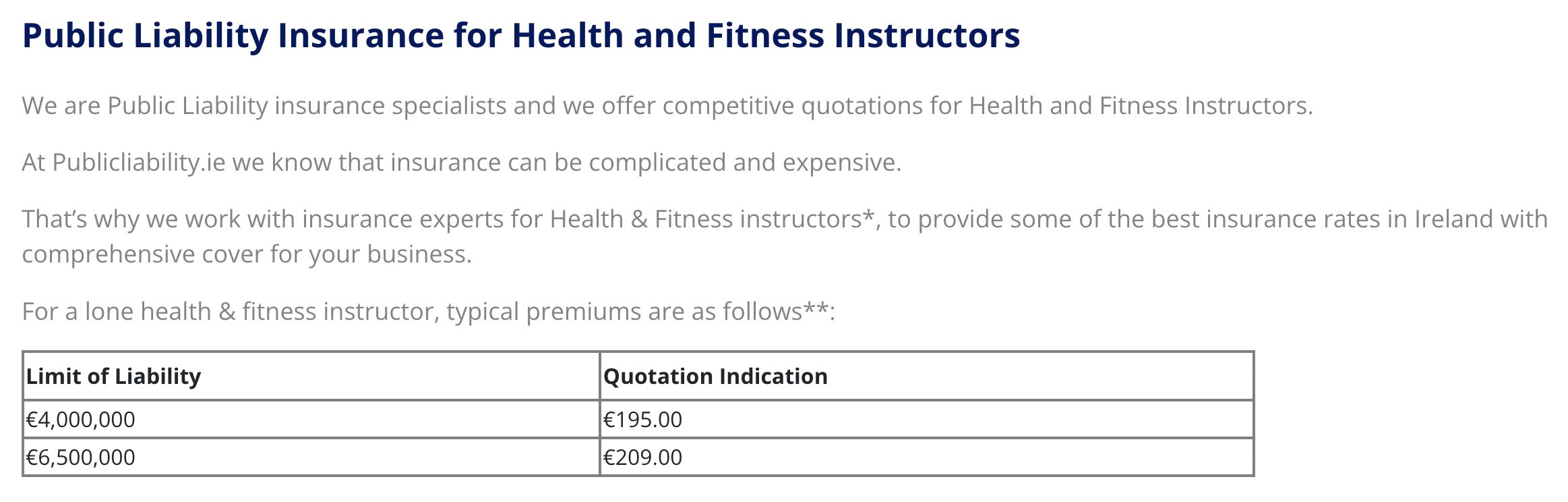 Public Liability Insurance Ireland