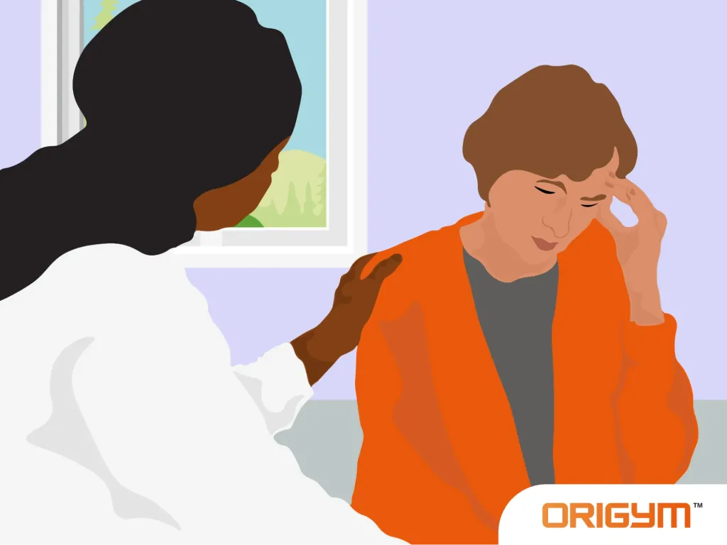 A-woman-consoles-another-during-a-session-showing-emotional-support-central-to-jobs-that-help-people