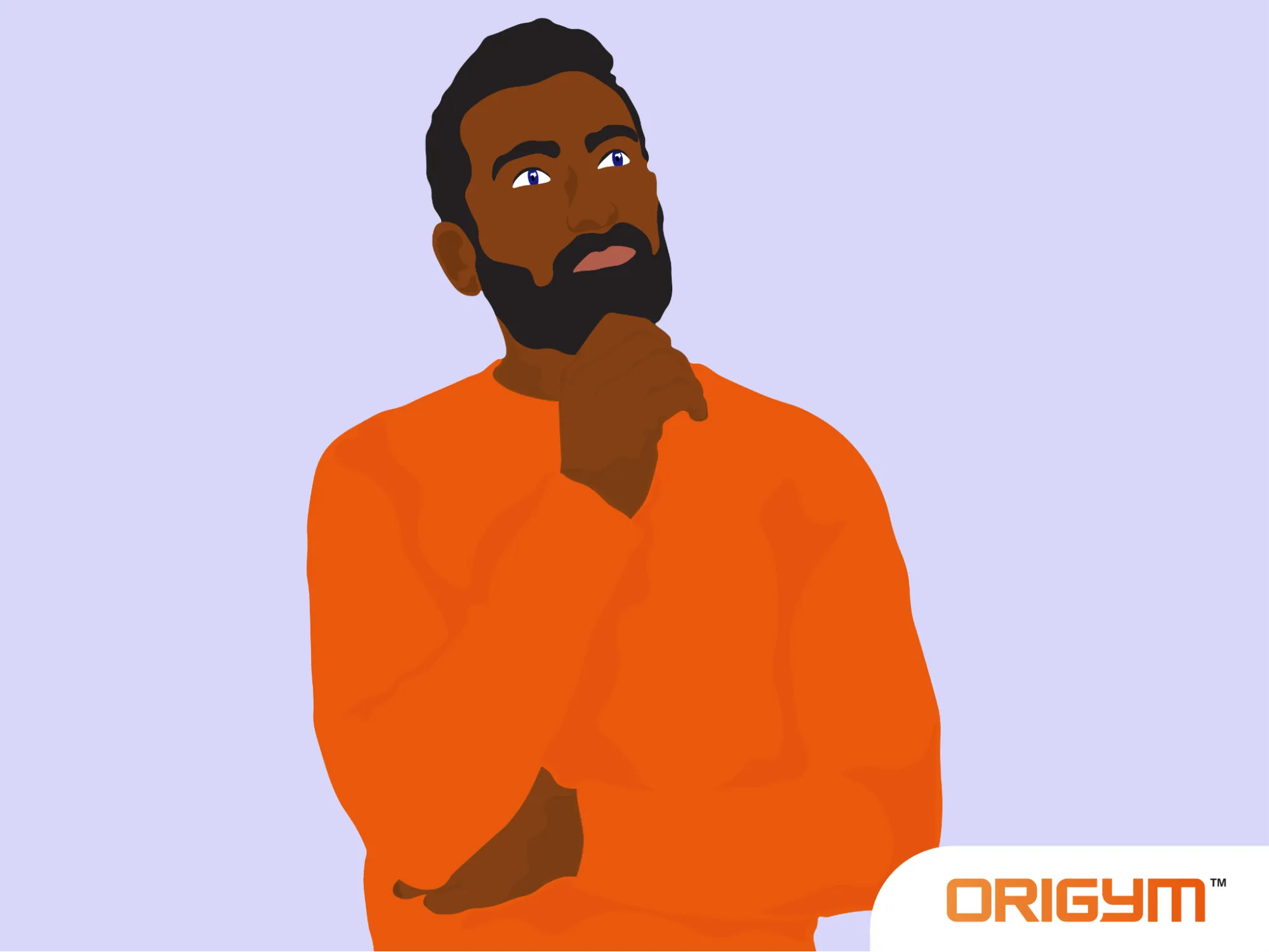 Illustration-of-a-thoughtful-man-in-orange-representing-careers-involving-decision-making-in-jobs-that-help-people