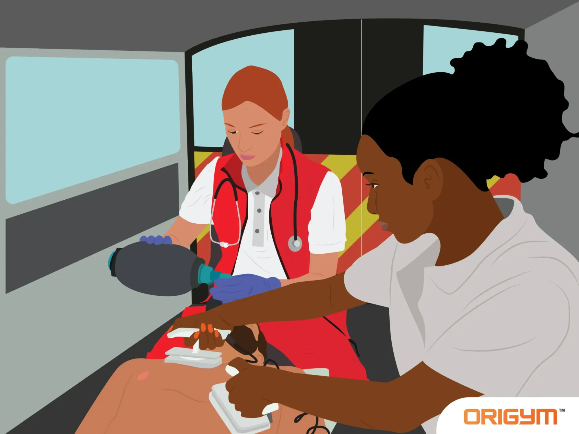Two-paramedics-assisting-a-patient-in-an-ambulance—emergency-medical-jobs-that-help-people-in-crisis