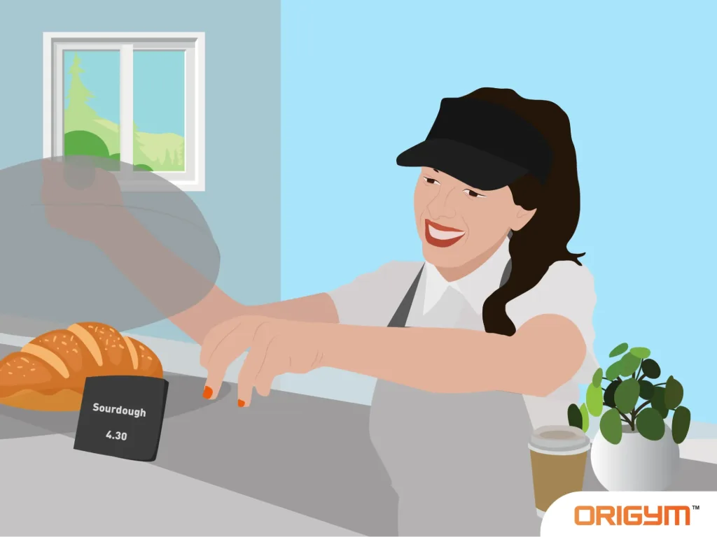 Young-person-serving-bread-at-a-bakery-a-hands-on-food-retail-job-for-16-year-olds