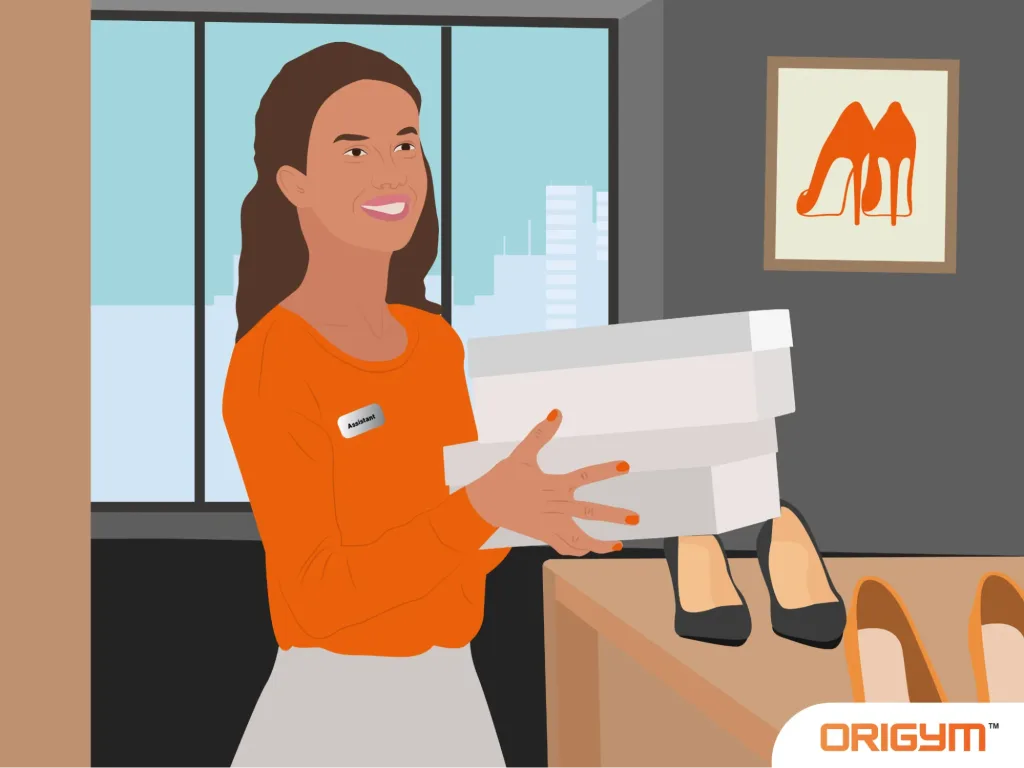 Young-retail-assistant-holding-shoe-boxes-a-popular-weekend-job-for-16-year-olds