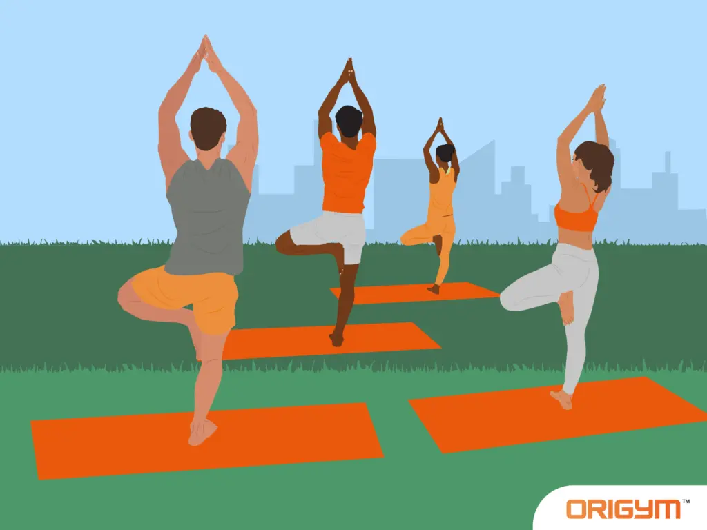 Graphic of a Small Outdoor Yoga Class