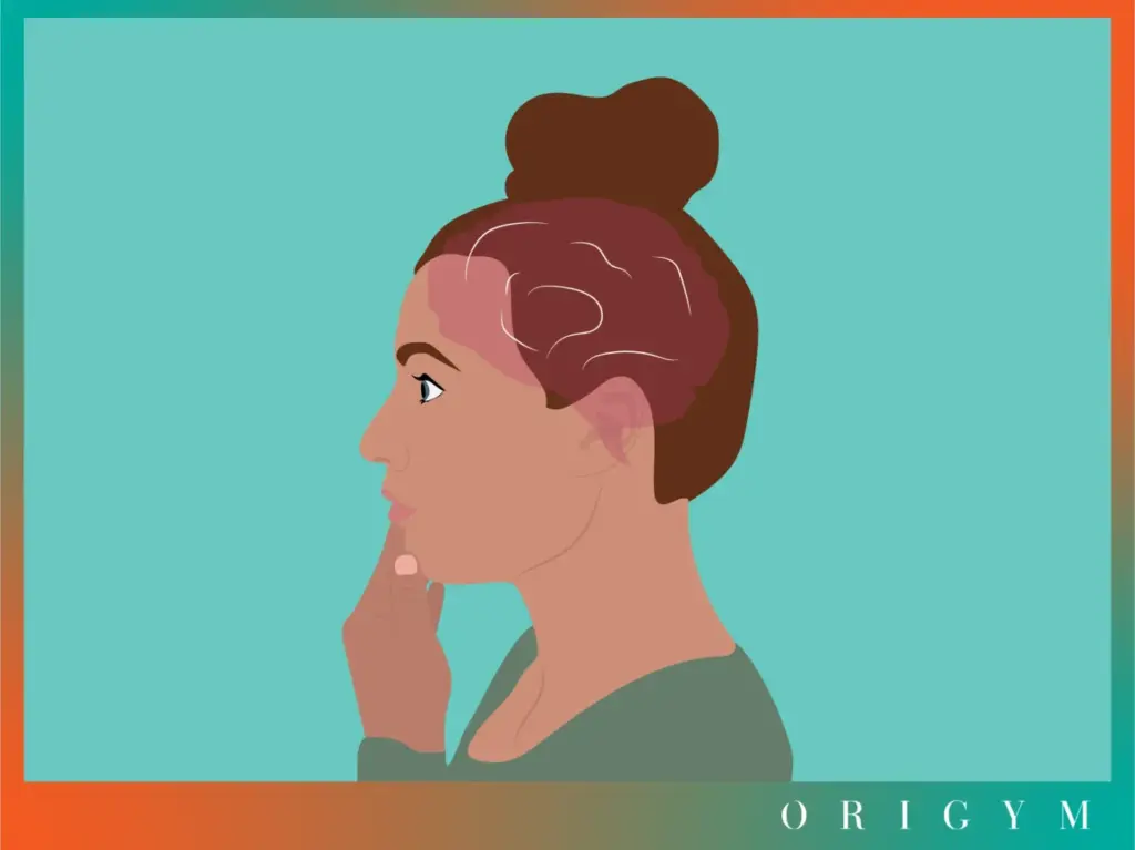 Illustrated woman in profile with brain outline visible, signifying cognitive benefits of creatine on women's brain function