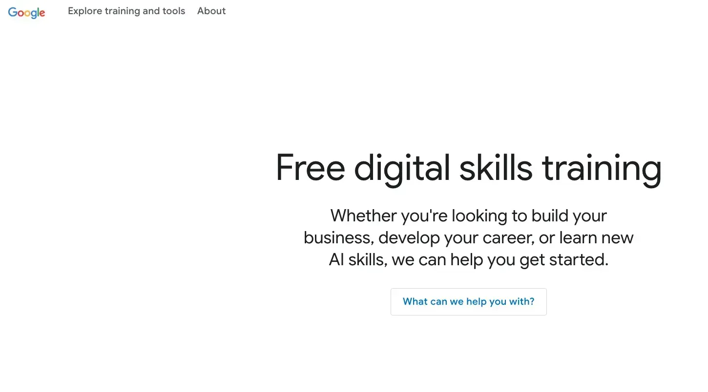 homepage of Googles digital skills site for one of highest paying jobs in Ireland