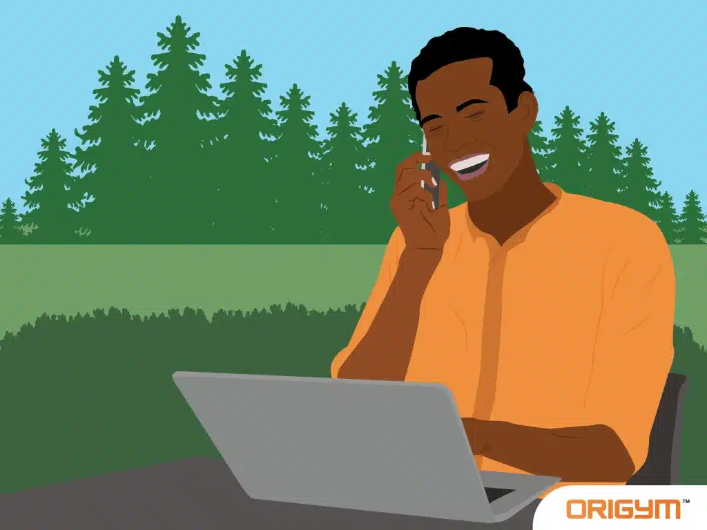 man talking on phone working as an entrepreneur a job with a high salary without a degree