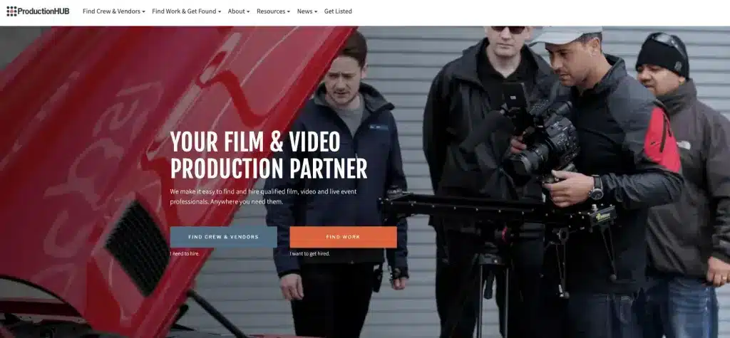 production hub webpage where you can promote yourself as a videographer a job with a high salary without a degree