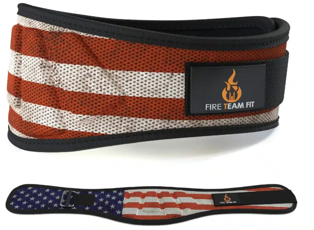 Screenshot of the Fire Team Fit Weightlifting Belt With an American Flag Pattern