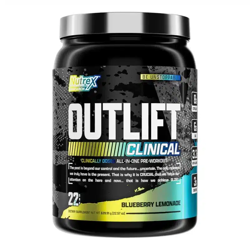 Screenshot of a Tub of Nutrex Outlift Pre-Workout Supplement