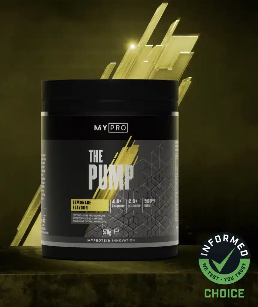Screenshot of a Tub of My Pro The Pump Pre-Workout Supplement